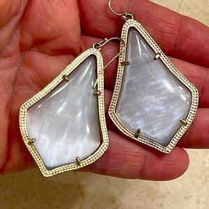 Kendra Scott gold and gray cats eye Alexandra earrings Exc Cond